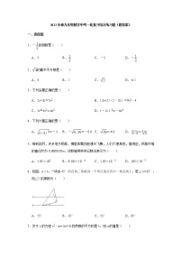 山东省2022年九年级数学中考一轮复习综合练习题（Word版含答案）