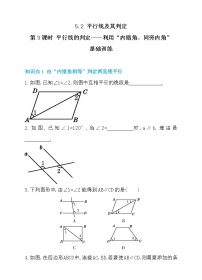 2020-2021学年5.2.2 平行线的判定第3课时同步测试题