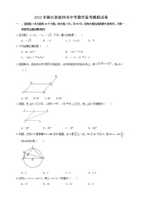 2022年浙江省杭州市中考数学备考模拟试卷（word版无答案）