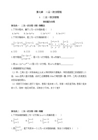 数学第七章 二元一次方程组1 二元一次方程组课时作业