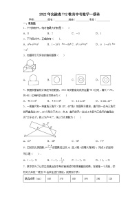 2022年安徽省T12教育中考数学一模卷（word版含答案）