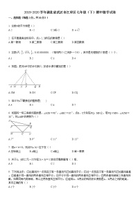 2019-2020学年湖北省武汉市江岸区七年级（下）期中数学试卷