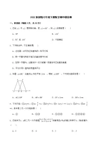 2021-2022学年浙教版七年级下册数学期中模拟卷（word版含答案）