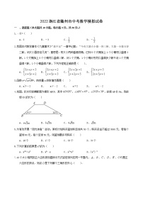 2022浙江省衢州市中考数学模拟试卷(word版含答案)