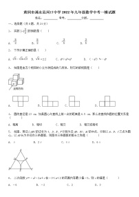 2022年黄冈市浠水县河口中学九年级数学中考一模试题(word版含答案)