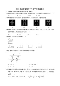 2022浙江省衢州市中考数学模拟试卷三(word版含答案)