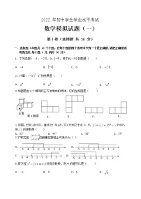 2022年山东省滨州市实验学校中考一模数学试题(word版无答案)