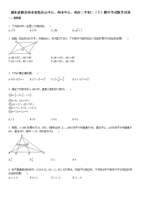 2018-2019学年湖北省随县尚市某校历山中心、尚市中心、尚市二中初二（下）期中考试数学试卷