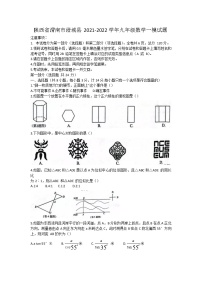 陕西省渭南市澄城县2021-2022学年九年级数学一模试题 (word版无答案)