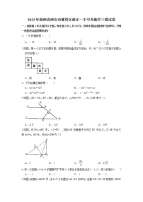 2022年陕西省西安市曲江第一中学九年级下学期+第三次数学模拟考试试卷