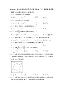 合肥市第四十五中学2020-2021学年八年级下学期期中数学试卷