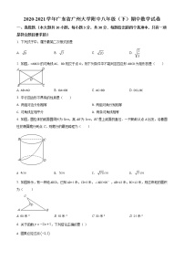 精品解析：广东省广州大学附属中学2020-2021学年八年级下学期期中数学试题