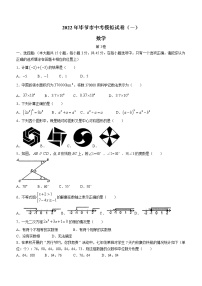 2022年贵州省毕节市九年级中考模拟卷（一）数学试题(word版无答案)