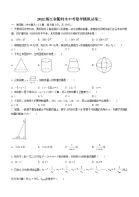 2022浙江省衢州市中考数学模拟试题二(word版含答案)