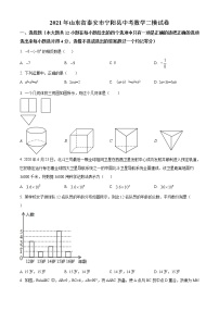 精品解析：2021年山东省泰安市宁阳县中考数学二模试题（解析版+原卷板）