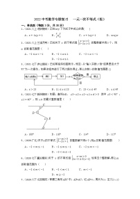 2022年中考数学专题复习+一元一次不等式（组）