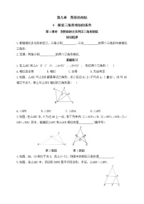 初中数学鲁教版 (五四制)八年级下册第九章 图形的相似4 探索三角形相似的条件课后练习题
