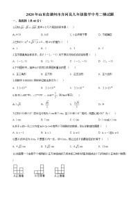 精品解析：2020年山东省德州市齐河县九年级数学中考二模试题（解析版+原卷板）