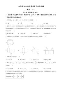 2022山西省中考考前适应性训练（一模）数学试题及答案