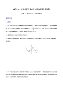 专题17 新定义型二次函数问题-备战2022年中考数学复习重难点与压轴题型专项训练