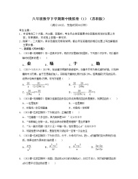 2021--2022学年八年级数学下学期期中模拟卷1（苏科版）