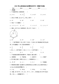 2022年江苏省宿迁市泗阳县中考一模数学试题(word版含答案)