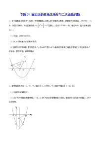 专题01 固定边的直角三角形与二次函数问题-2021-2022学年九年级数学上册难点突破（人教版）