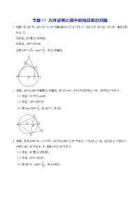 专题11 圆中的线段乘积问题-2021-2022学年九年级数学上册难点突破（人教版）