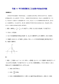 专题14 平行模型解决二次函数中的面积问题-2021-2022学年九年级数学上册难点突破（人教版）