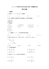 精品解析：2020年山东省聊城市莘县九年级初中学业水平二模数学试题（解析版+原卷板）