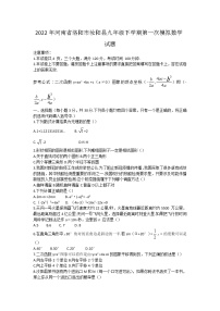 2022年河南省洛阳市汝阳县九年级下学期第一次模拟数学试题(word版含答案)