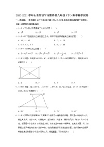 山东省济宁市嘉祥县2020-2021学年八年级下学期 期中数学试卷(word版含答案)