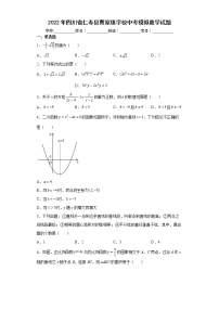 2022年四川省仁寿县曹家镇学校中考模拟数学试题(word版含答案)