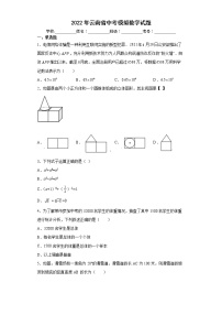 2022年云南省中考模拟数学试题(word版含答案)