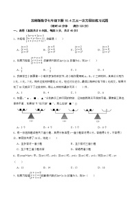 2020-2021学年10.4 三元一次方程组综合训练题