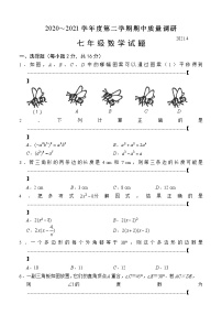 常州市新北区2020-2021学年第二学期七年级数学期中考试试卷（含答案）