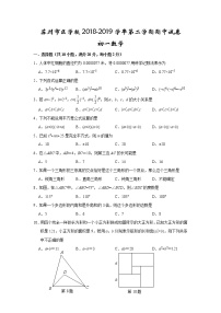 苏州市姑苏区2018-2019学年第二学期初一数学期中试卷（含答案）