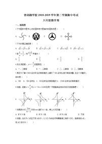 苏州工业园区2018-2019学年八年级第二学期期中数学试题（含答案）