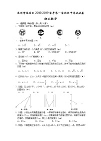 苏州市姑苏区2018-2019学年第一学期初二数学期中考试试卷（含答案）