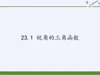 2021学年23.1 锐角的三角函数背景图ppt课件