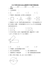 2022年四川省乐山市五通桥区中考数学模拟试题(word版含答案)