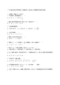 广东省深圳市罗湖区八校联考八年级上学期期中数学试卷【解析版】