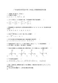 广东省深圳市民治中学八年级上学期期末数学试卷