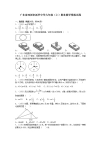 广东省深圳市新华中学九年级（上）期末数学模拟试卷