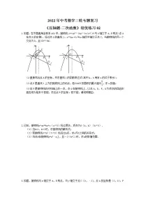 2022年中考数学二轮专题复习《压轴题-二次函数》培优练习02（含答案）