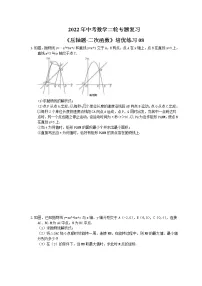 2022年中考数学二轮专题复习《压轴题-二次函数》培优练习08（含答案）
