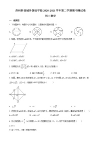 苏州科技城外国语2020-2021学年初二数学下学期期中试卷（解析版）