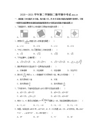 苏州新区实验初中2020-2021学年初二数学下学期期中考试试卷(含答案)