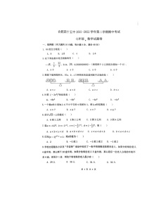 安徽省合肥四十五中2021-2022学年七年级下学期期中考试数学试卷