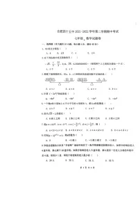 安徽省合肥四十五中2021-2022学年七年级下学期期中考试数学试卷